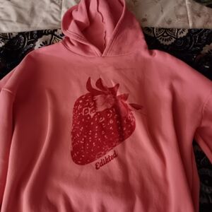 Pink Edikted Strawberry Hoodie And Sweat Pants
